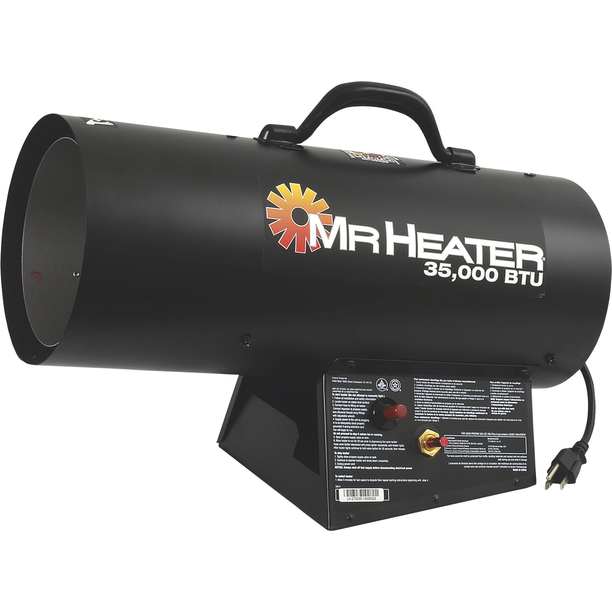 Mr. Heater Portable Propane Forced Air Heater, 35,000 BTU, Model# MH35FA